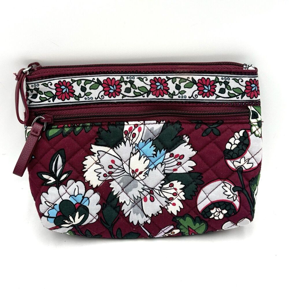 Vera Bradley Bordeaux Blooms 2 Piece Cosmetics Bag Set - Picture 4 of 10